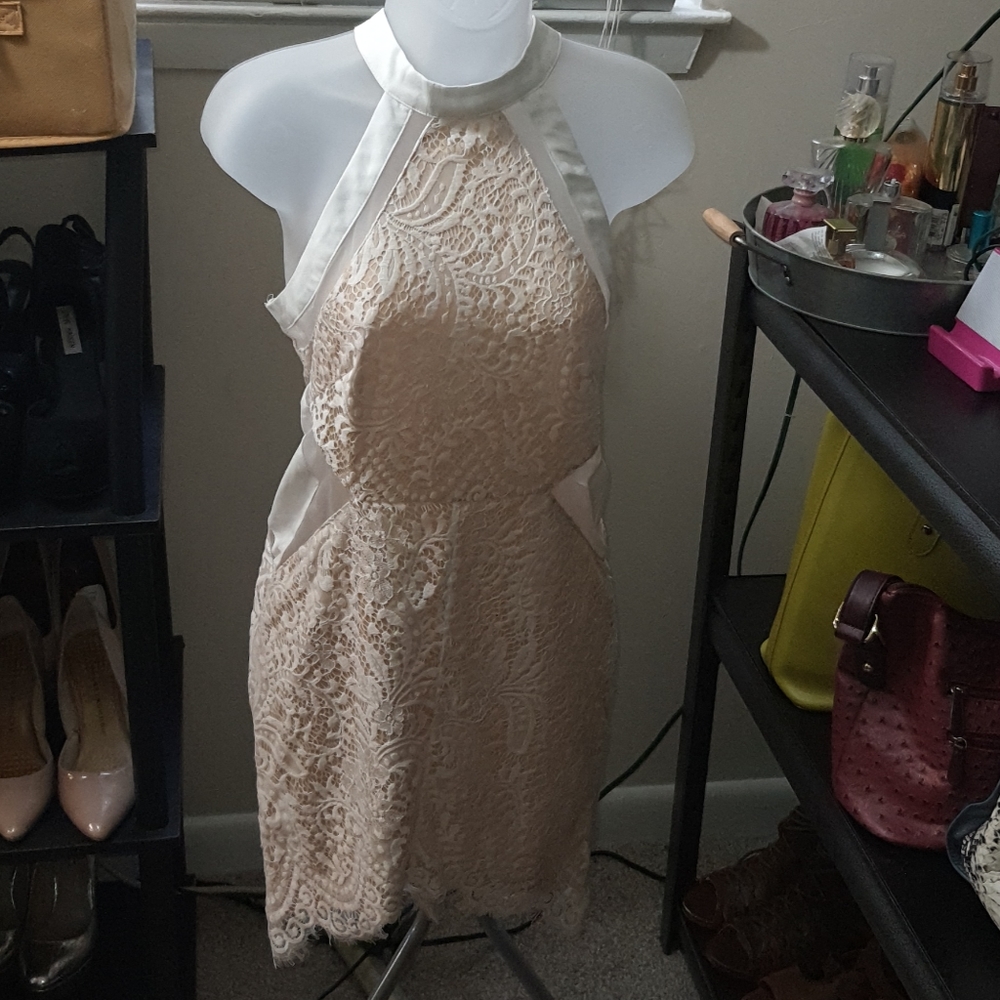 Lace Nude & white dress